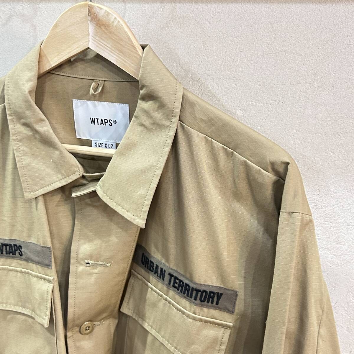 1394)試着程度美品 WTAPS 21SS JUNGLE 02 LS/COTTON. RIPSTOPシャツ