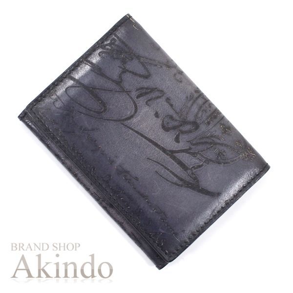 【美品】Berluti ベルルッティ カリグラフィ カードケース 名刺入れ ベルルッティ カリグラフィ 名刺入れ カードケース ブラウン スタンプ