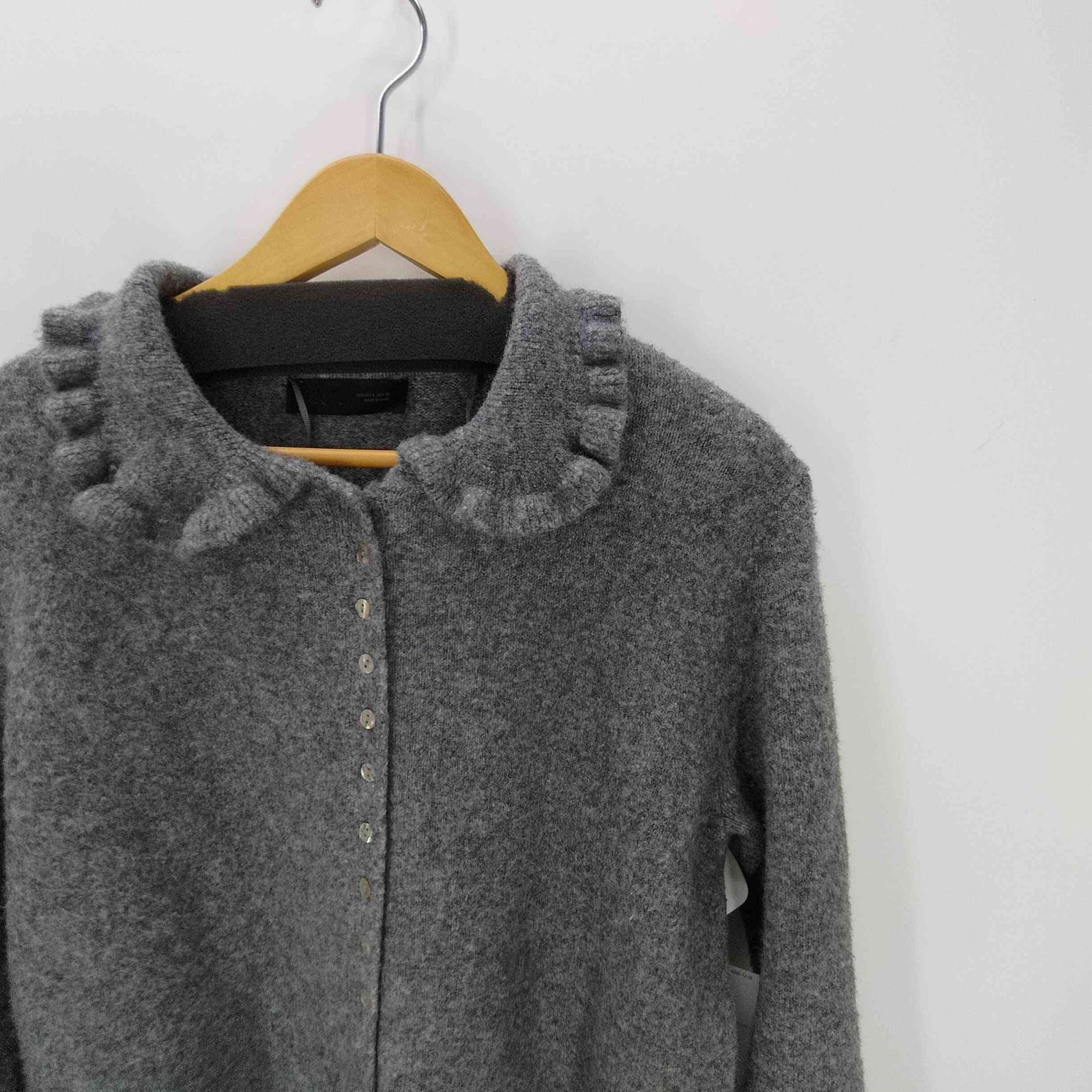 ザラ ZARA フリルトリム ニットカーディガン レディース import：L