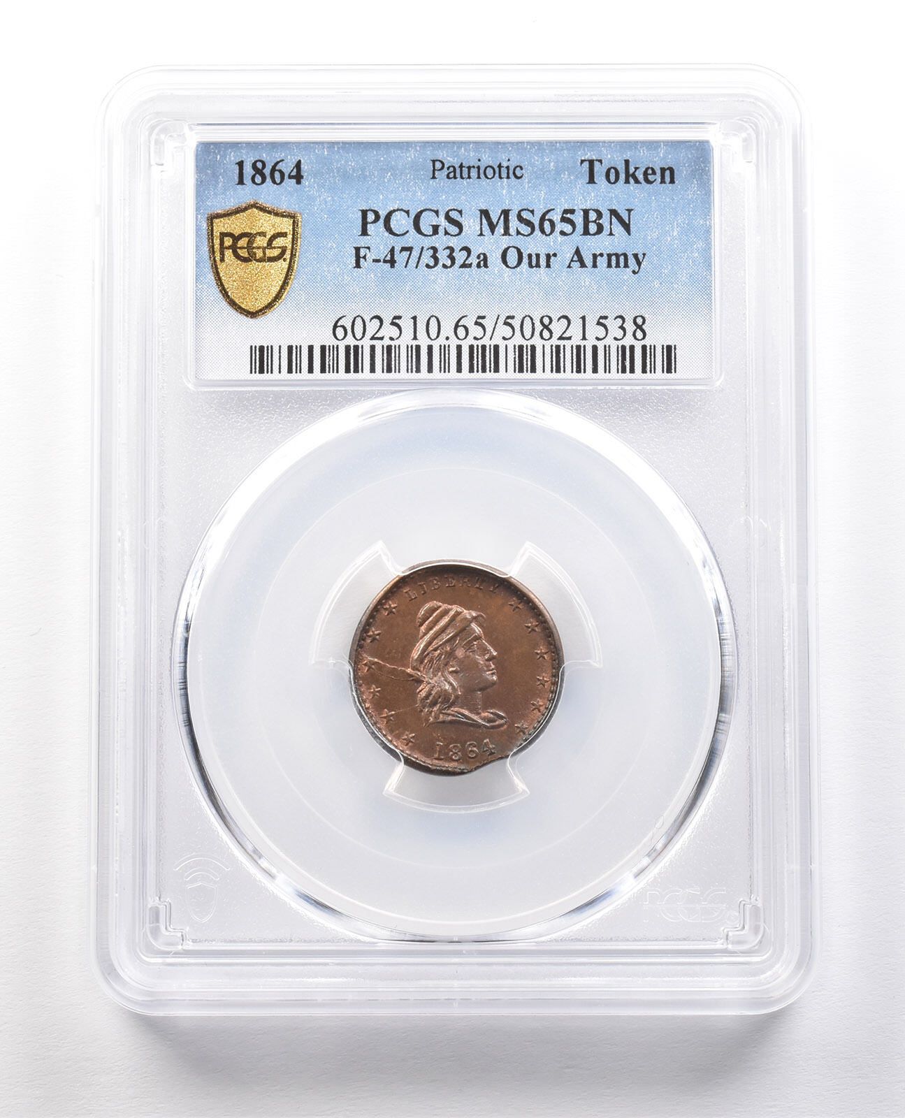 1864年 愛国トークン 我が軍 F-47/332a MS65 BN PCGS *1448 - メルカリ
