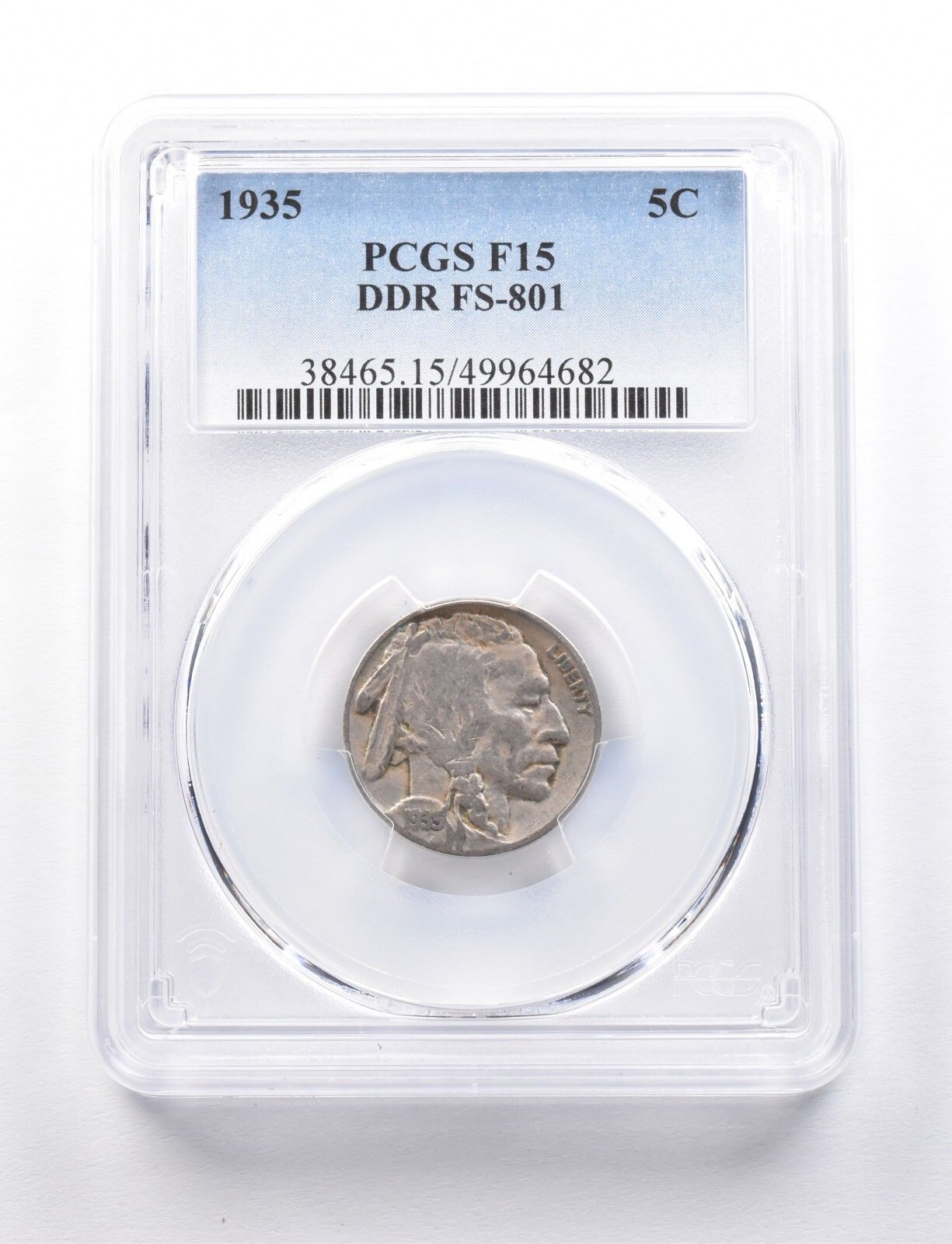 1935年 インディアンヘッド バッファローニッケル DDR FS-801 F15 PCGS