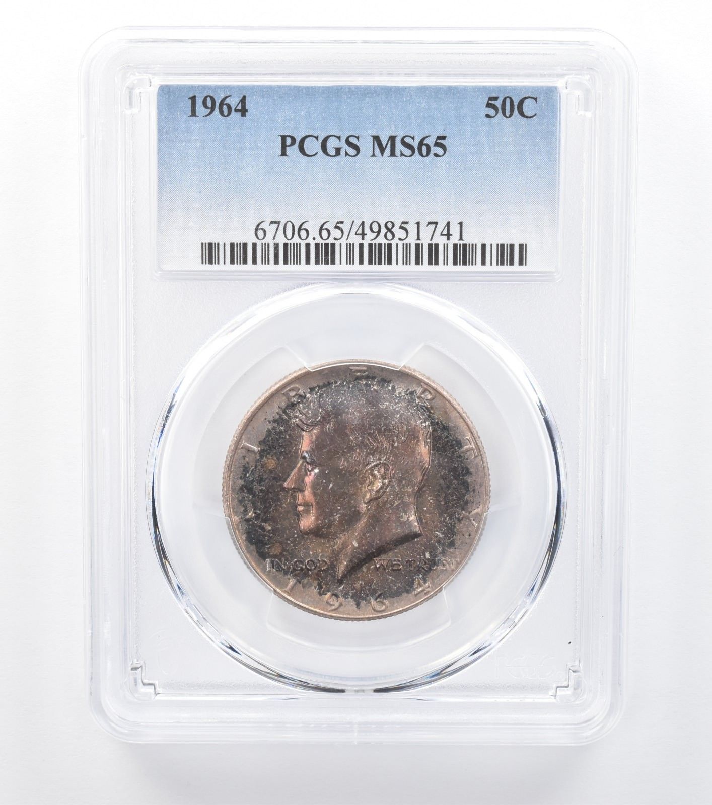 1964年 ケネディ ハーフダラー MS65 PCGS ダークパープル T *7786