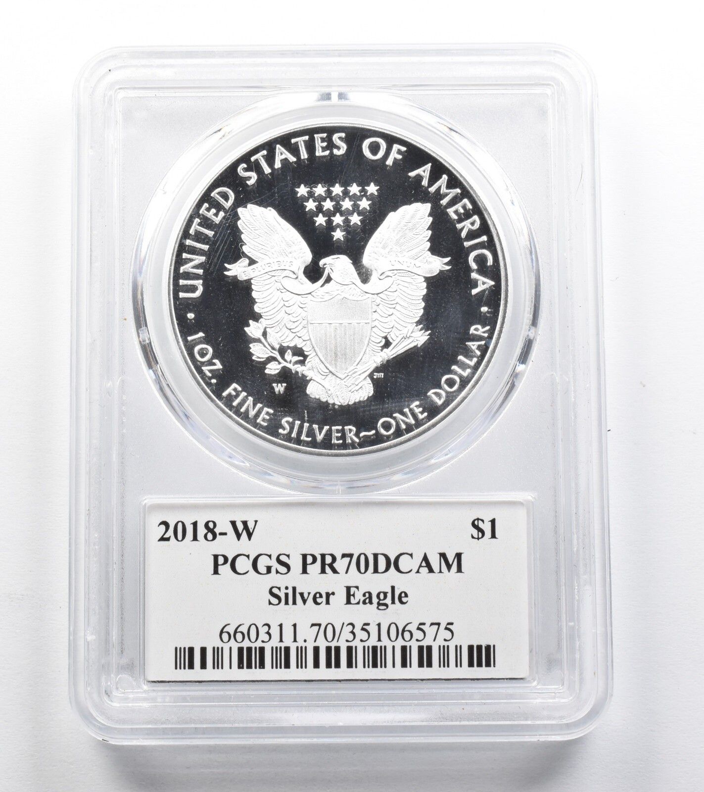 PR70 DCam 2018-W アメリカンシルバーイーグル ファーストエディション