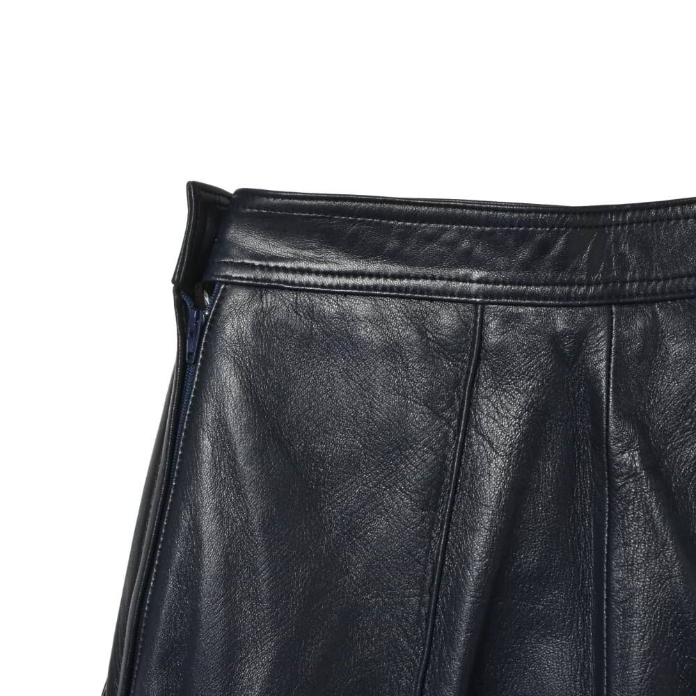 LOEWE アナグラムボタン付き ヴィンテージ レザー テーパード パンツ  