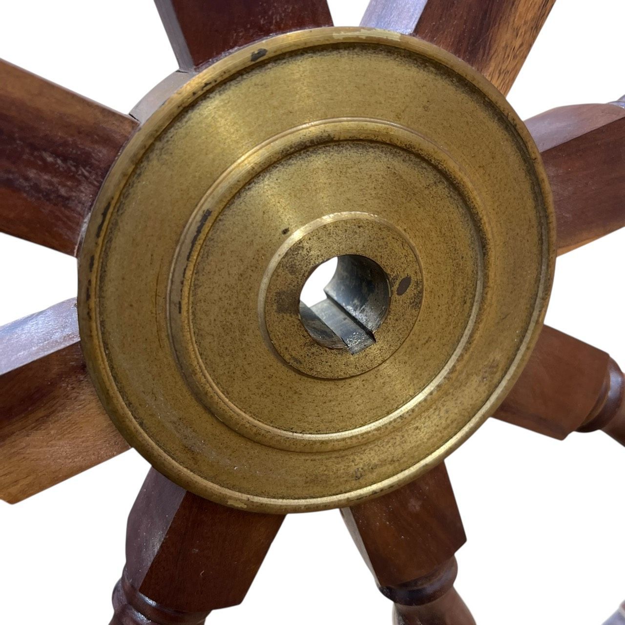 木製 舵輪 真鍮 90㎝ 舵取り 操舵 船舵 船ハンドル インテリア