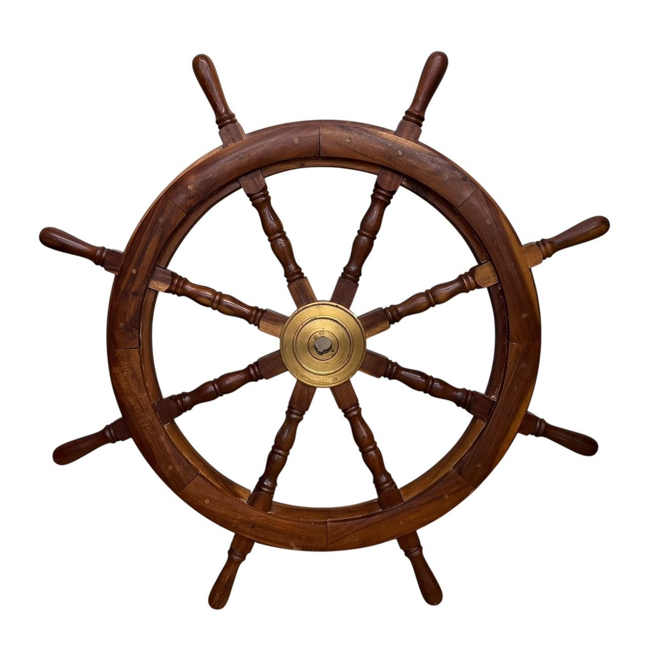 木製 舵輪 真鍮 90㎝ 舵取り 操舵 船舵 船ハンドル インテリア