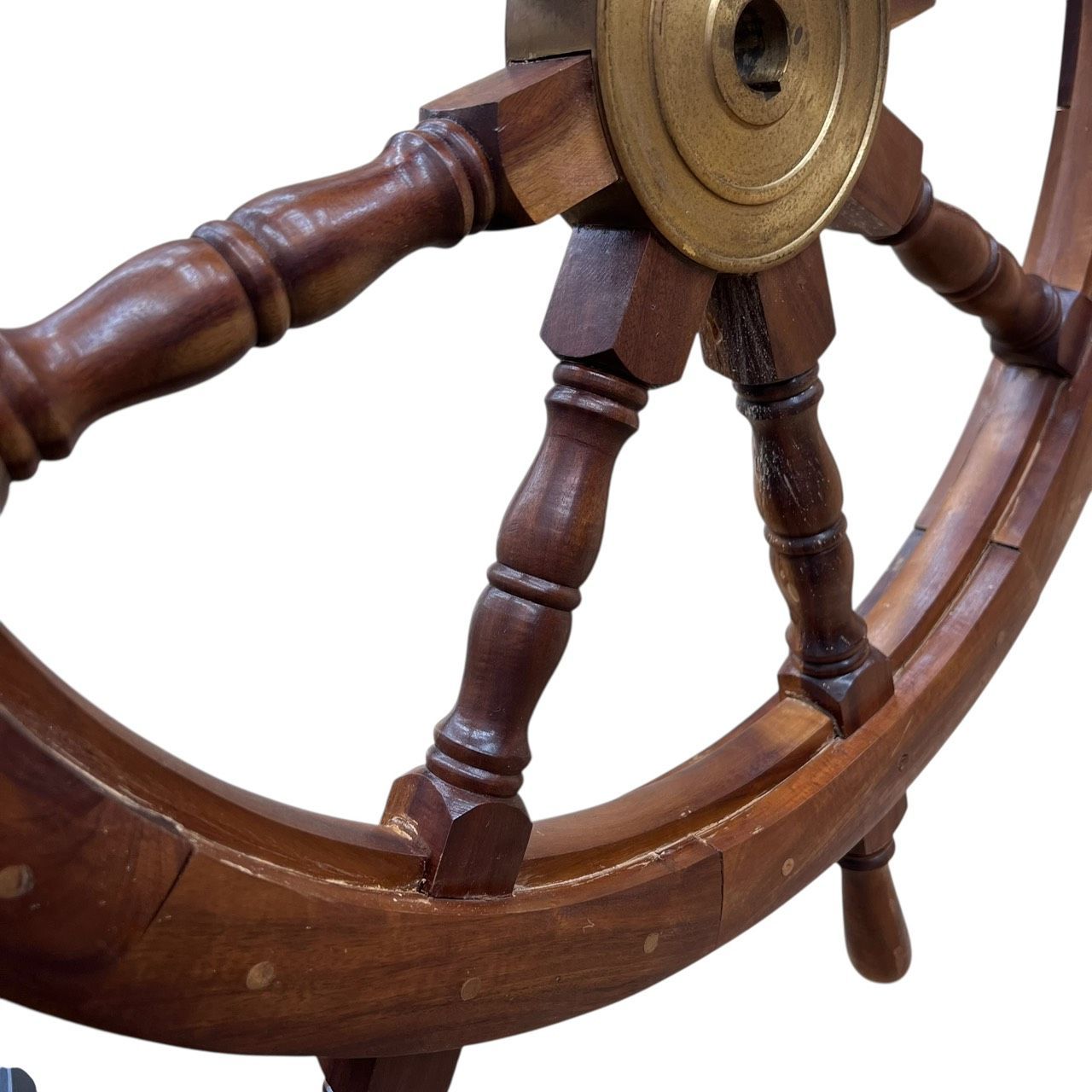 木製 舵輪 真鍮 90㎝ 舵取り 操舵 船舵 船ハンドル インテリア