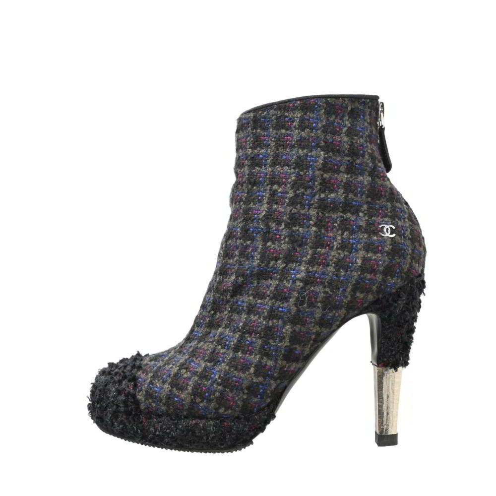 CHANEL G27463 ツイード ヒール ブーツ - メルカリ