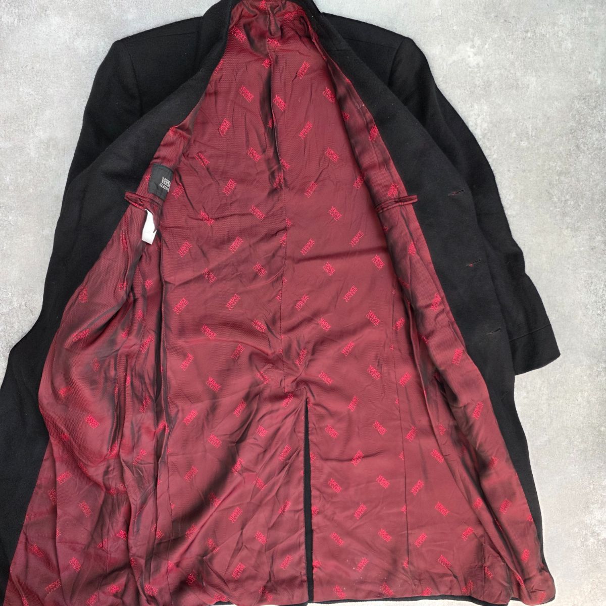 VERSACE ヴェルサーチェ V2 チェスターコート ヴィンテージ ステン