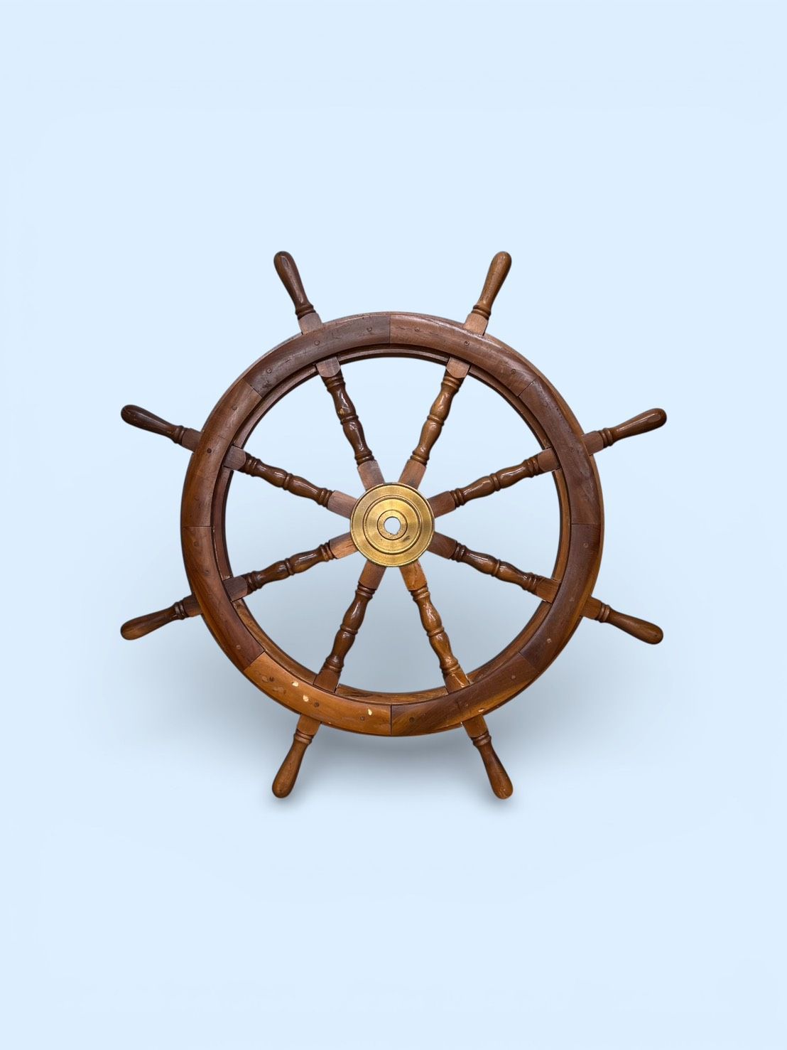 木製 舵輪 真鍮 90㎝ 舵取り 操舵 船舵 船ハンドル インテリア