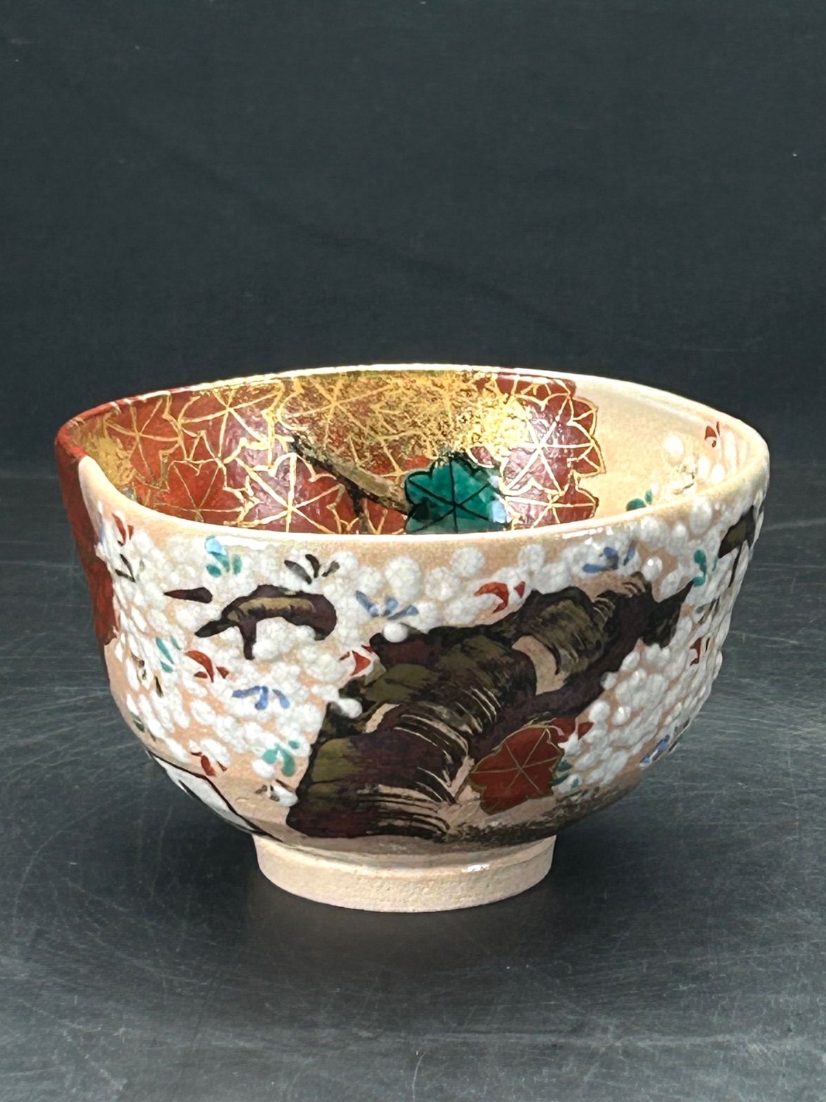 幽玄】乾山焼 雲錦大茶碗 共箱 茶道具 茶碗 抹茶碗 - メルカリ