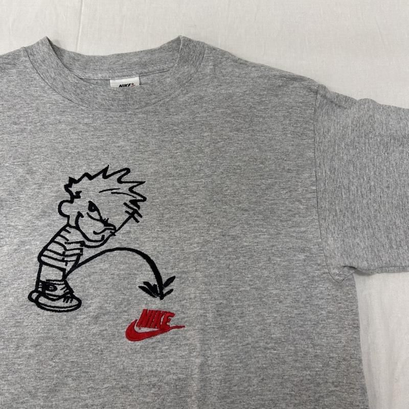 ナイキ 90s 銀タグ 白タグ PISS BOY Tシャツ 小便小僧 グレー M USA製 