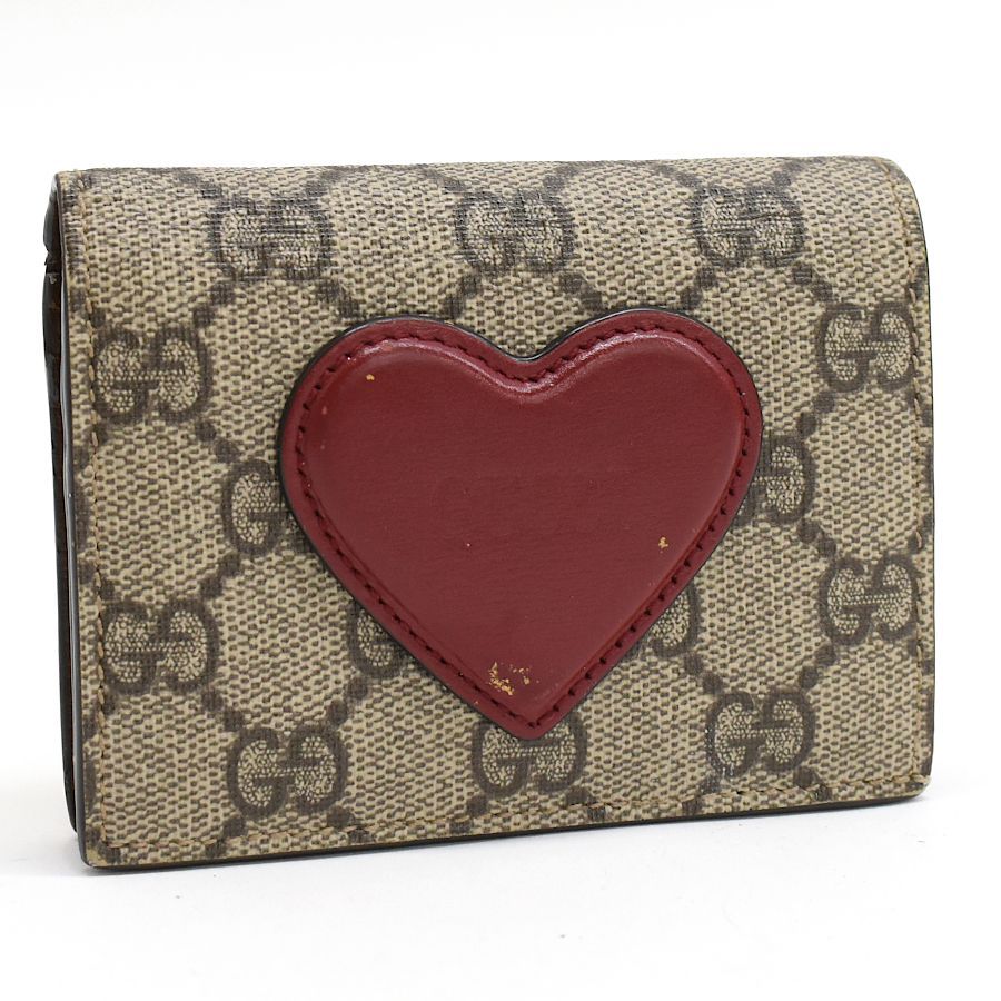 中古】グッチ/ハートモチーフカードケースウォレット/二つ折り財布