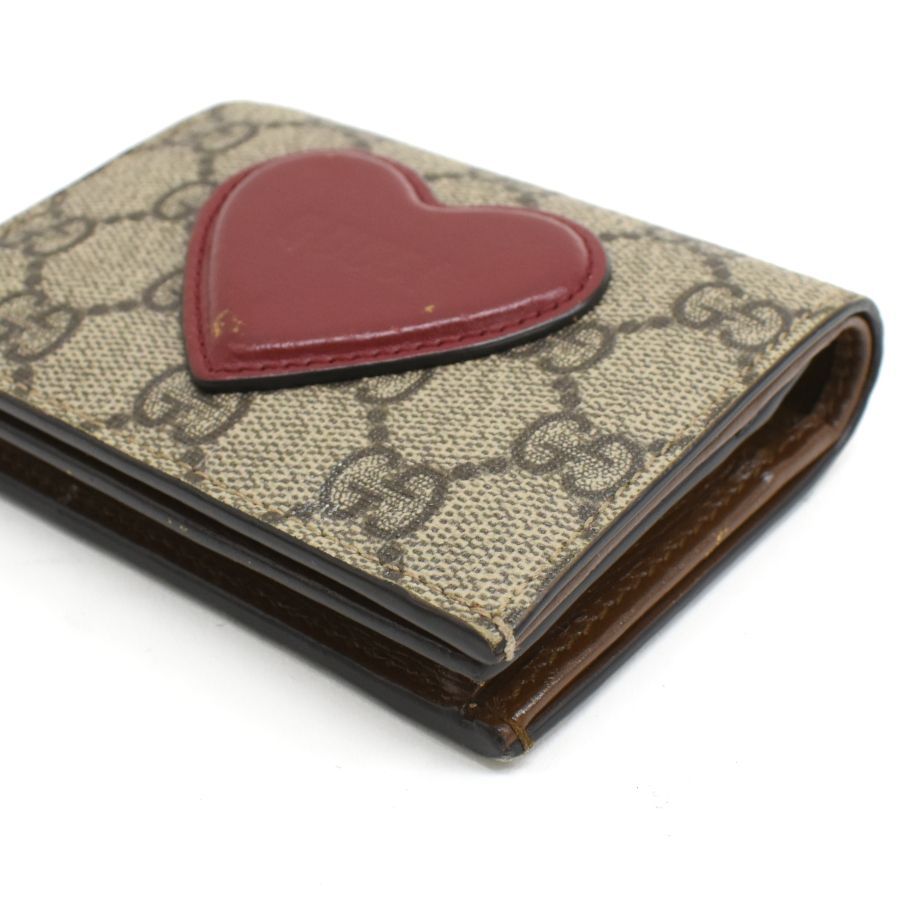 中古】グッチ/ハートモチーフカードケースウォレット/二つ折り財布