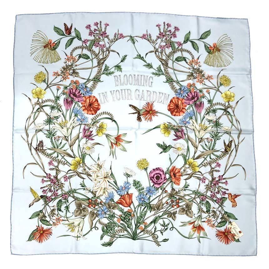 GUCCI グッチ フラワー 花柄 スカーフ カレ BLOOMING IN YOUR GARDEN