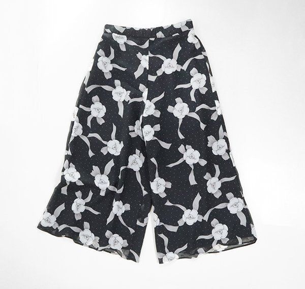 M'S GRACY ◇ カメリアリボン ドット柄 シアー ワイドパンツ サイズ40