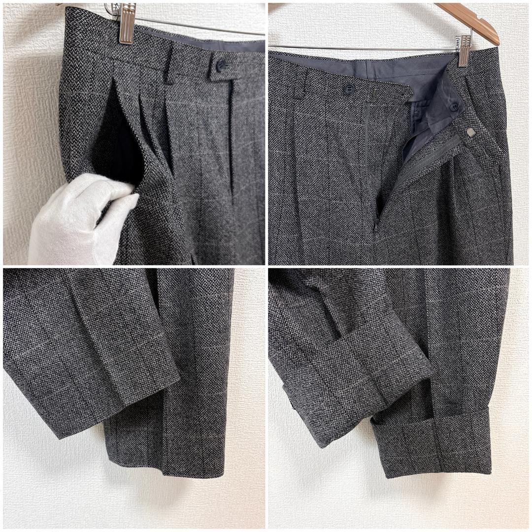 LANVIN スーツセットアップ ダブル R48-45-85 グレー チェック - メルカリ