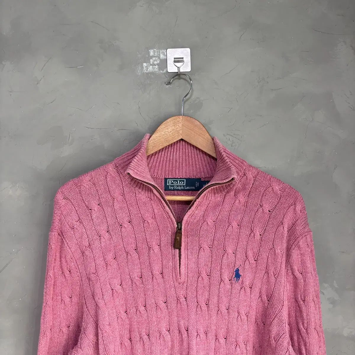 ポロラルフローレン ケーブル編み ハーフジップ ピンク - メルカリ