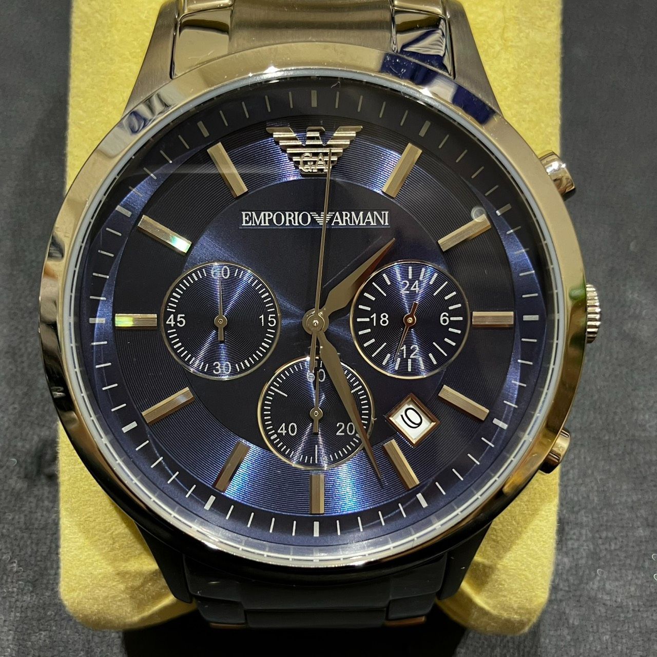 ☆【稼動品】EMPORIO ARMANI 腕時計 クロノグラフ エンポリオ 
