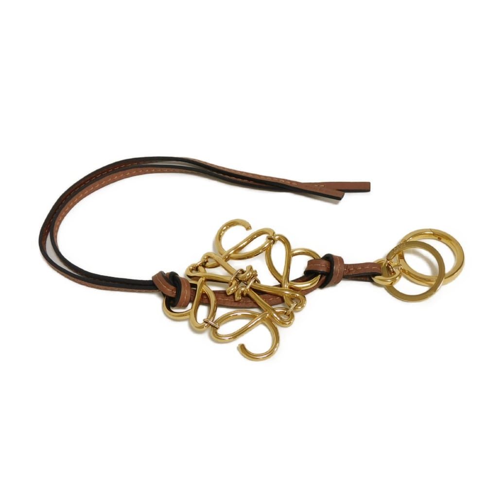 LOEWE ロエベ アナグラム チャーム クラシック カーフ ブラウン