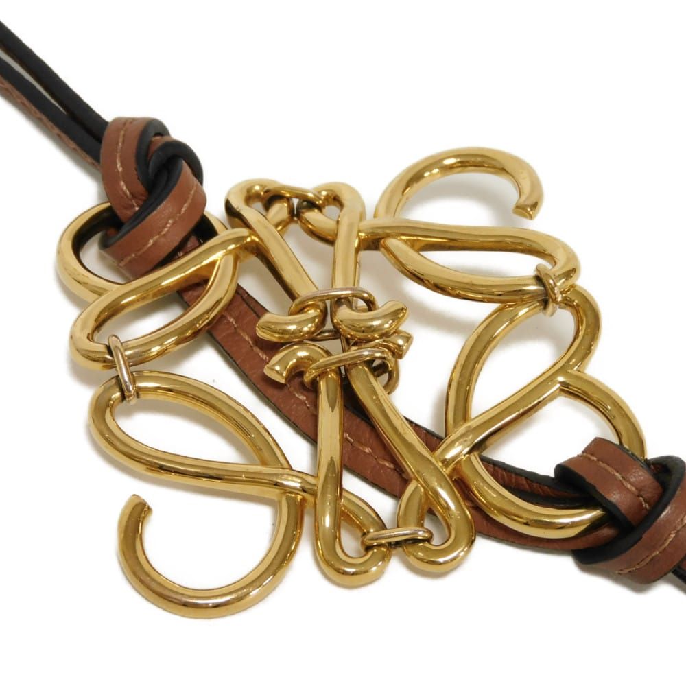 LOEWE ロエベ アナグラム チャーム クラシック カーフ ブラウン