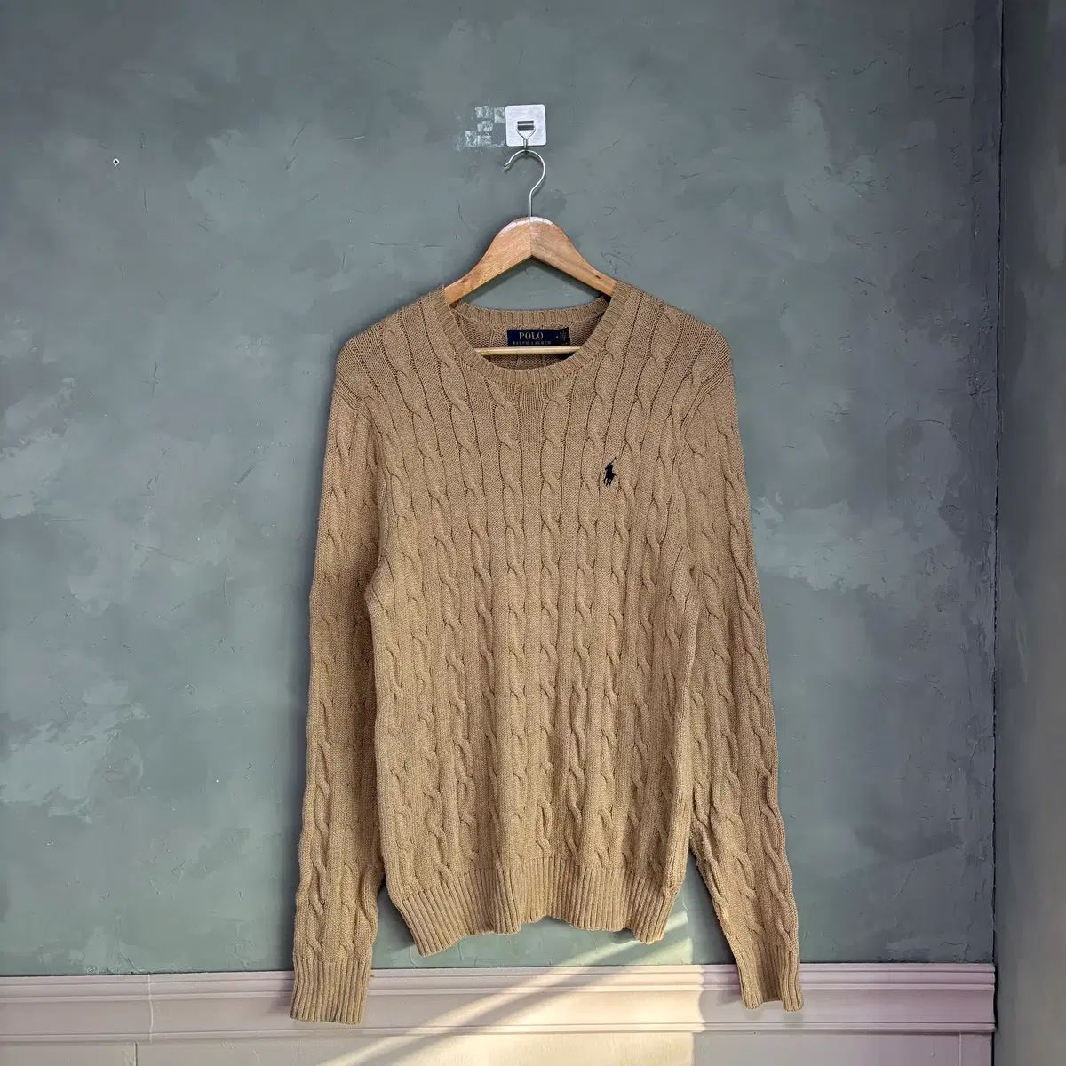 買取 銀座 Polo Ralph Lauren ベージュ ケーブル編みニット メンズSP 