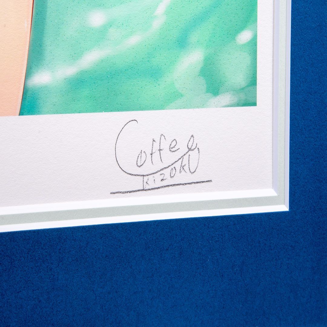 Tony先生 版画　保証書なし、もと箱なし、アールビバン　ラメ難あり 珈琲貴族】 「水椿」 版画 アールジュネス / アールビバン保証書付