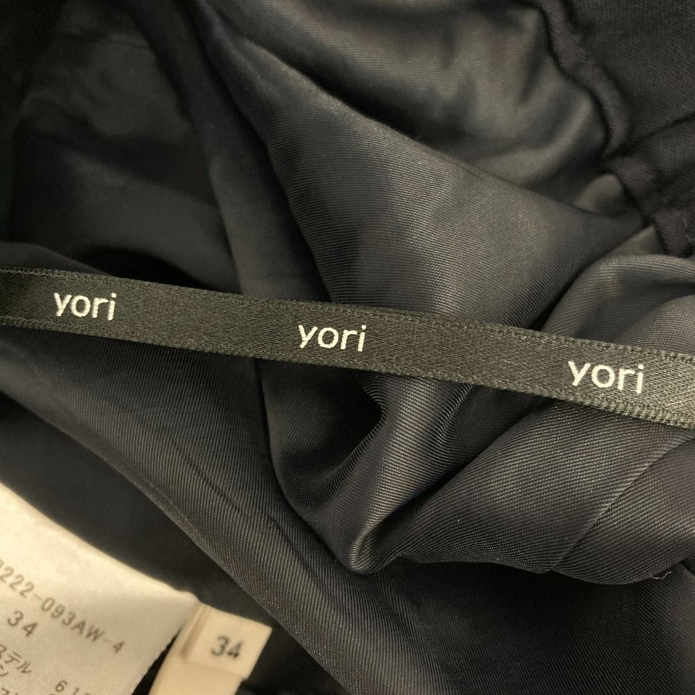 美品 22AW yori ヨリ ハンサムスラックス パンツ サイズ34 ネイビー