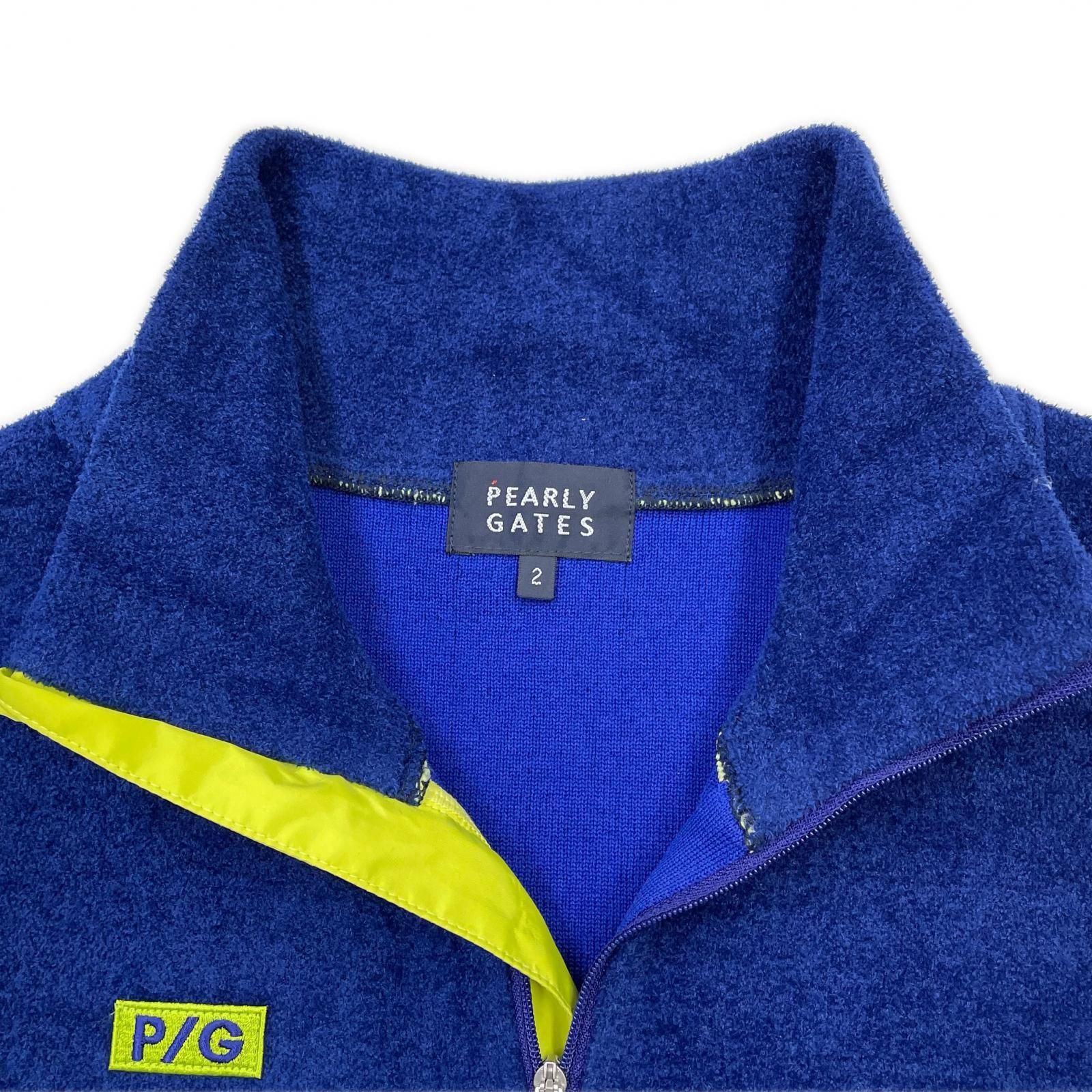 PEARLY GATES フリースハーフジップサイズ0 ネイビー 中古 レディース パーリーゲイツ PEARLY GATES ハーフジップアウター 2