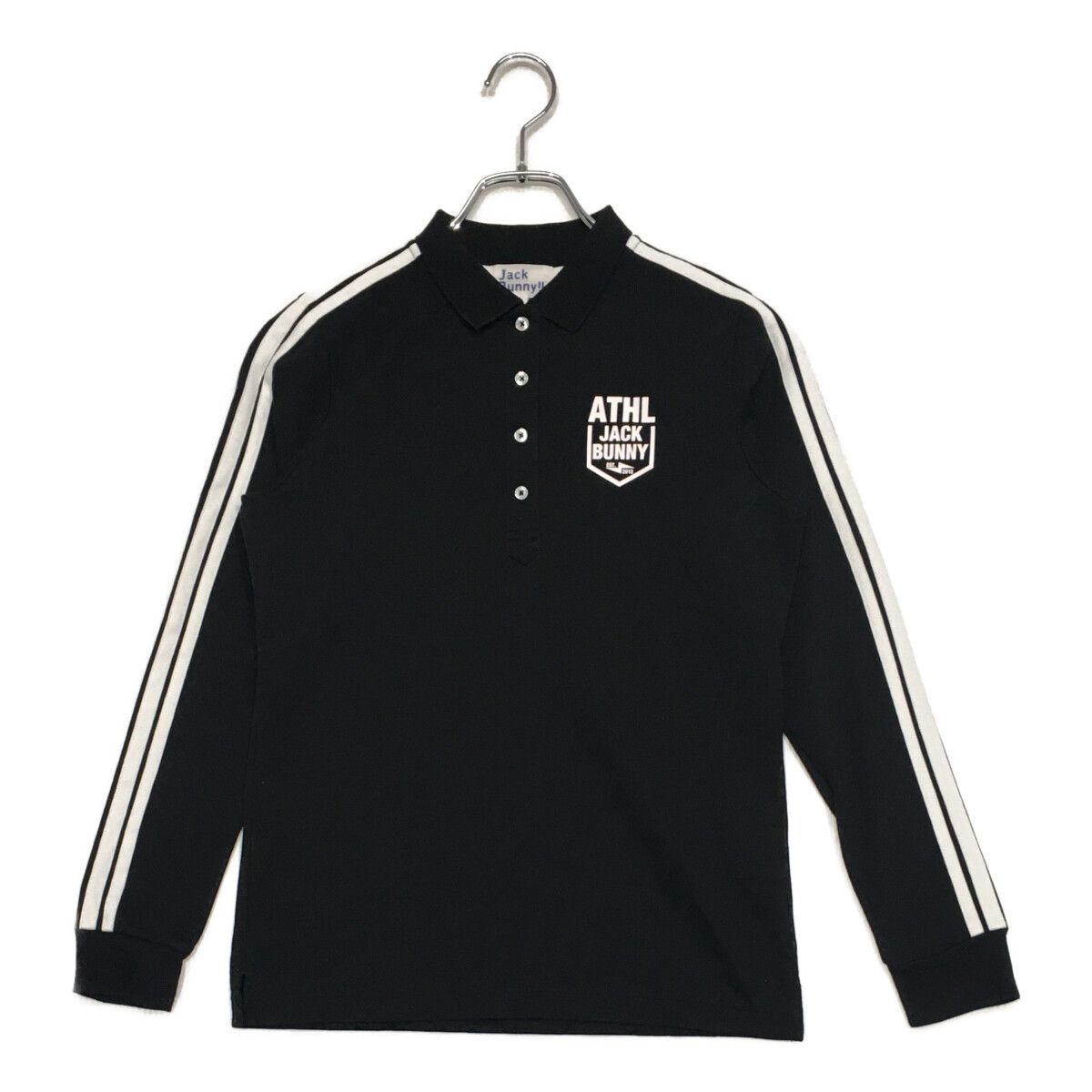 新品未使用品 ジャックバニー　長袖ポロシャツ　レディース ブラック 中古 レディース ジャックバニー Jack Bunny!! 長袖ポロシャツ 1(M) 黒