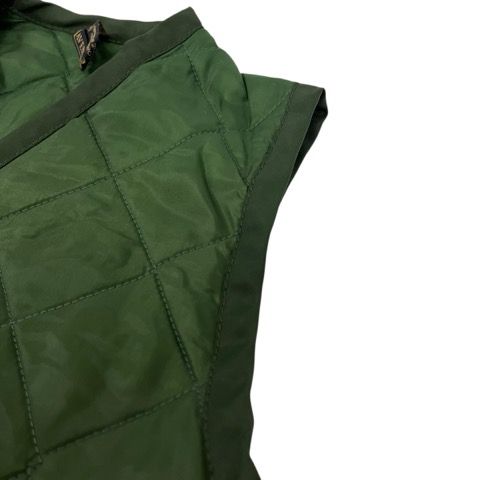 ラベンハム LAVENHAM ベスト Vネック 無地 キルティング 9 緑 グリーン