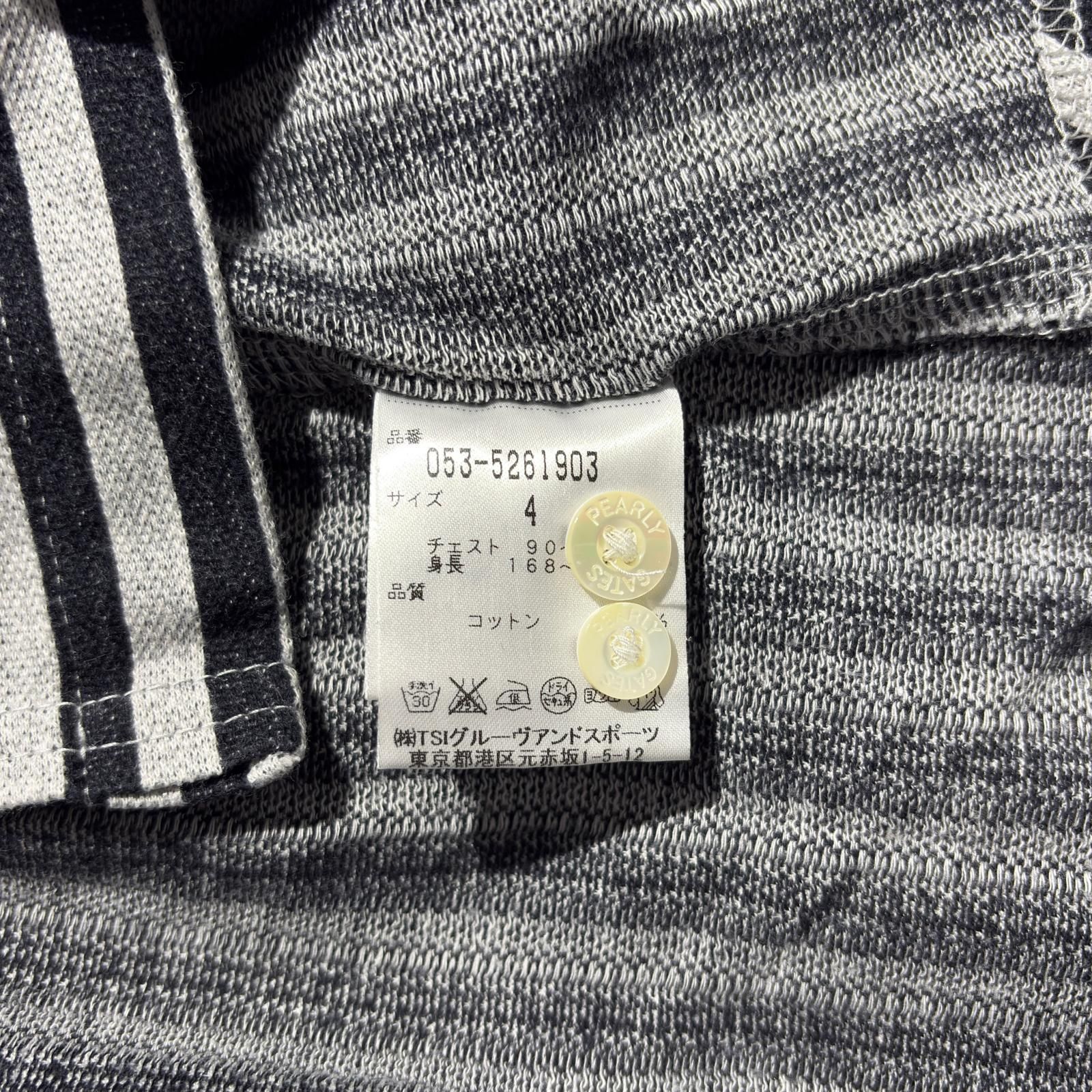 パーリゲイツ シャツ　サイズ4 中古 メンズ パーリーゲイツ PEARLY GATES 長袖シャツ 4(M) 紺×グレー