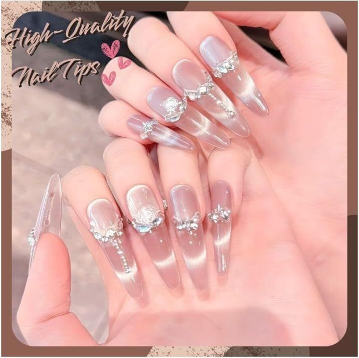 Liberte555 ネイルチップ つけ爪 ロング ハンドメイド 手作り nail