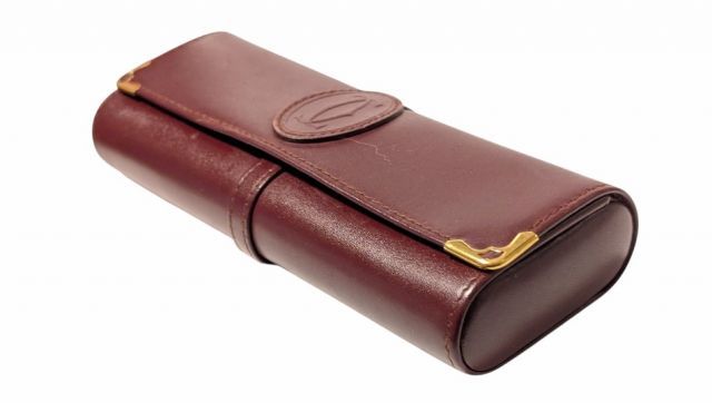 カルティエ メガネケース 眼鏡ケース マスト レザー ボルドー めがね