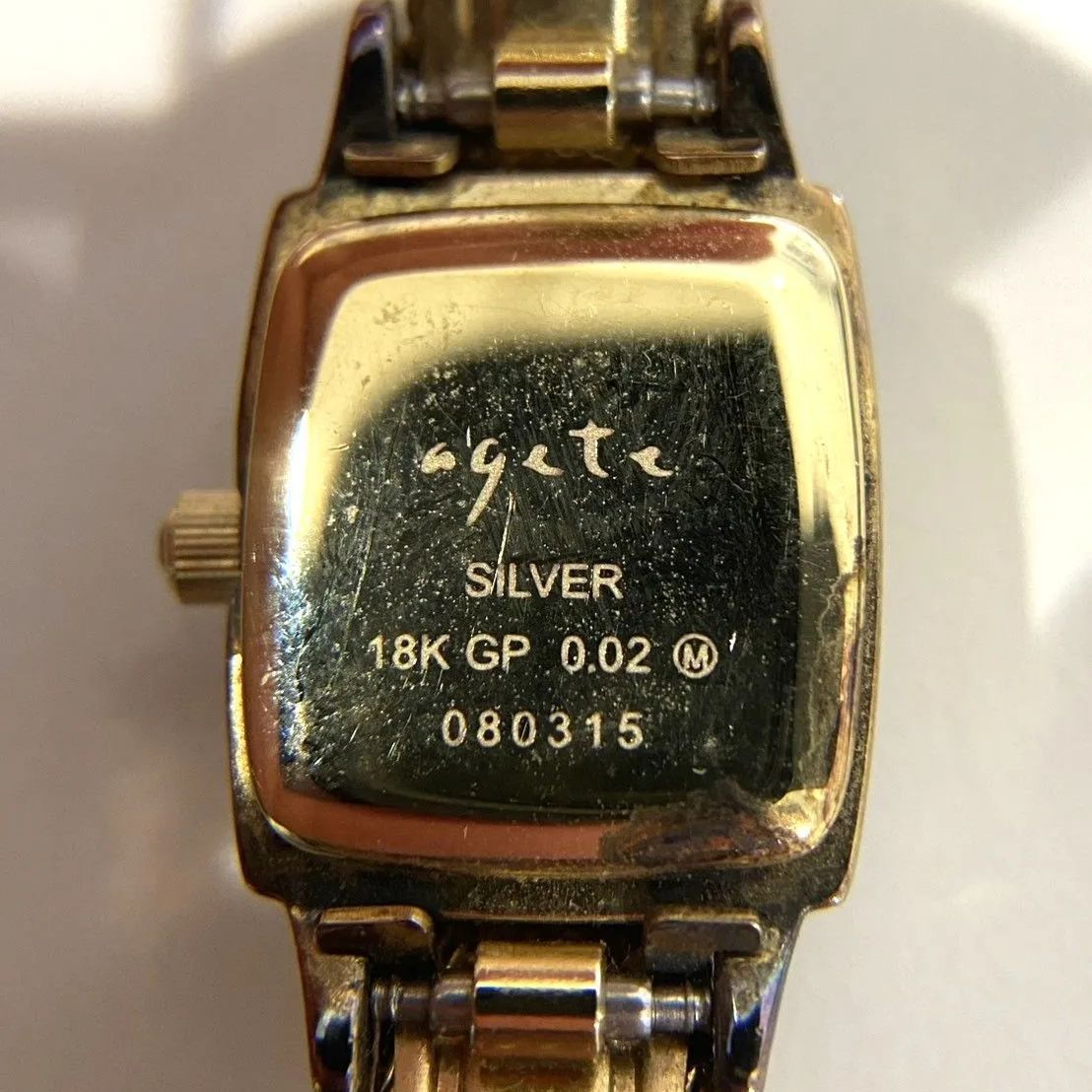 agete アガット レディース 腕時計 シルバー 18KGP - メルカリ