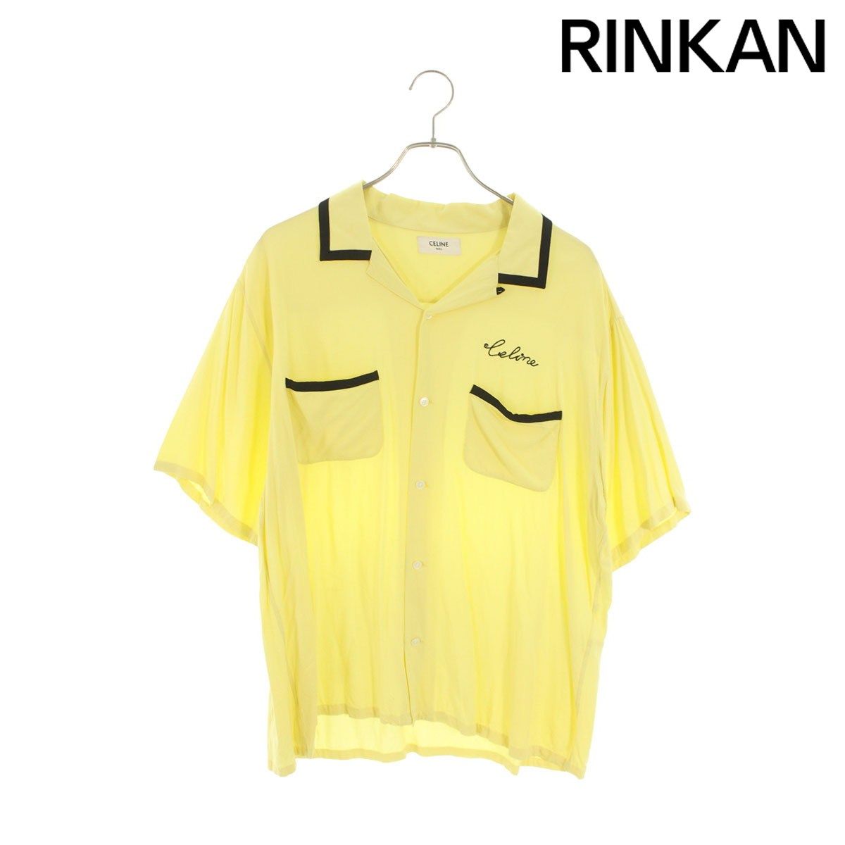 セリーヌ 2C516852C ロゴ刺繍 ルーズボーリング半袖シャツ メンズ 41