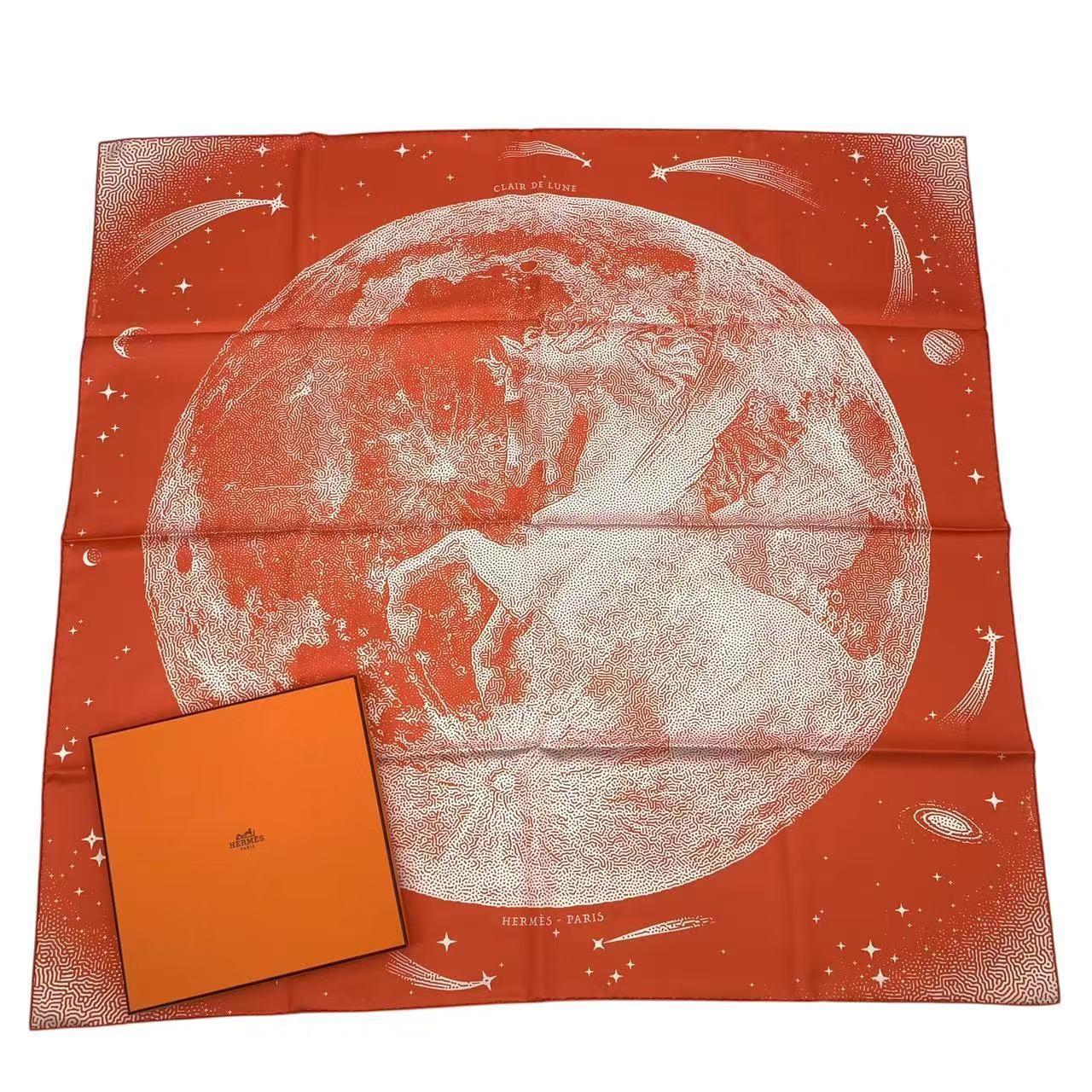 新品同様 HERMES エルメス スカーフ カレ90 シルク クレールドゥ