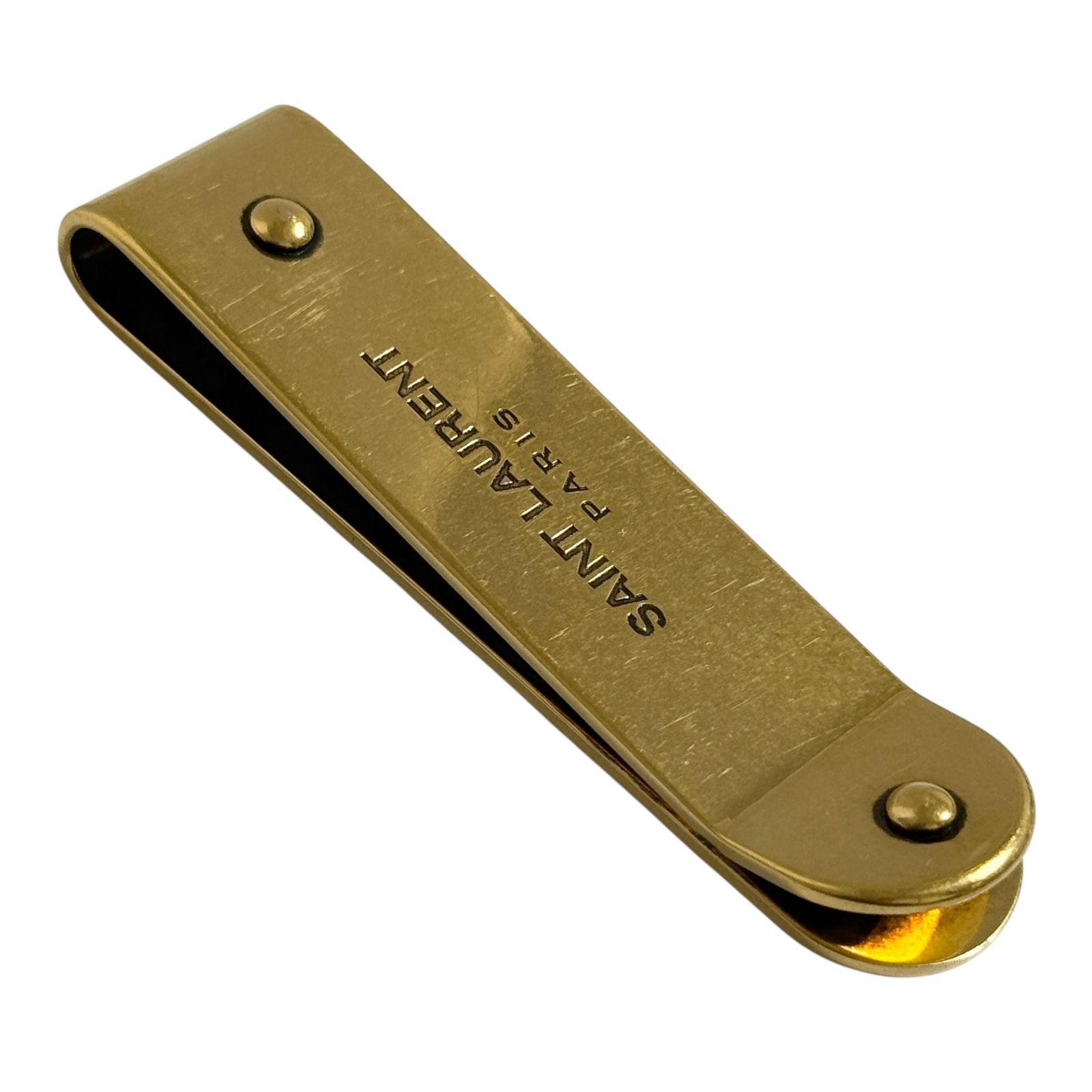 サンローランパリ メンズ マネークリップ ID ビルクリップ ゴールド色