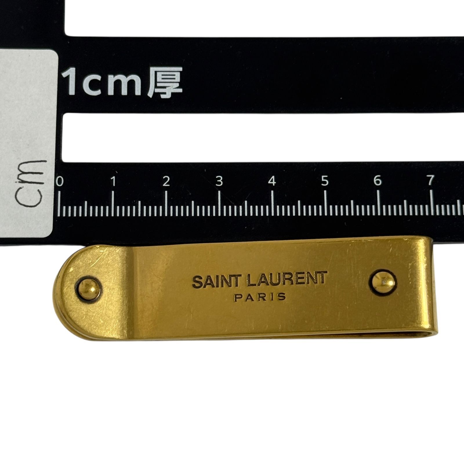 サンローランパリ メンズ マネークリップ ID ビルクリップ ゴールド色