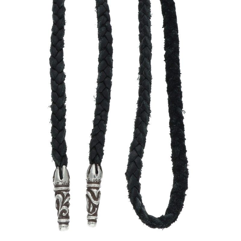 クロムハーツ LEATHER BRAID/スクロールレザーブレード シルバー