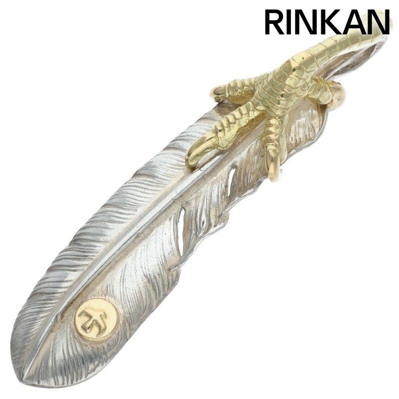 ●ゴローズ　全金フェザー　左向きネックレストップ ゴローズ 金爪メタル付き特大フェザー 左向き ネックレストップ メンズ