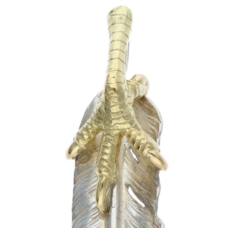 ゴローズ 金爪メタル付き特大フェザー 左向き ネックレストップ メンズ