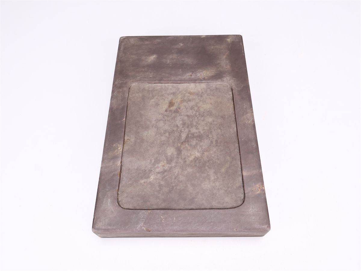 唐物 【天然端渓石製】 書道具 端渓硯 幅25.5×16.5㎝ 重2628g／木箱付