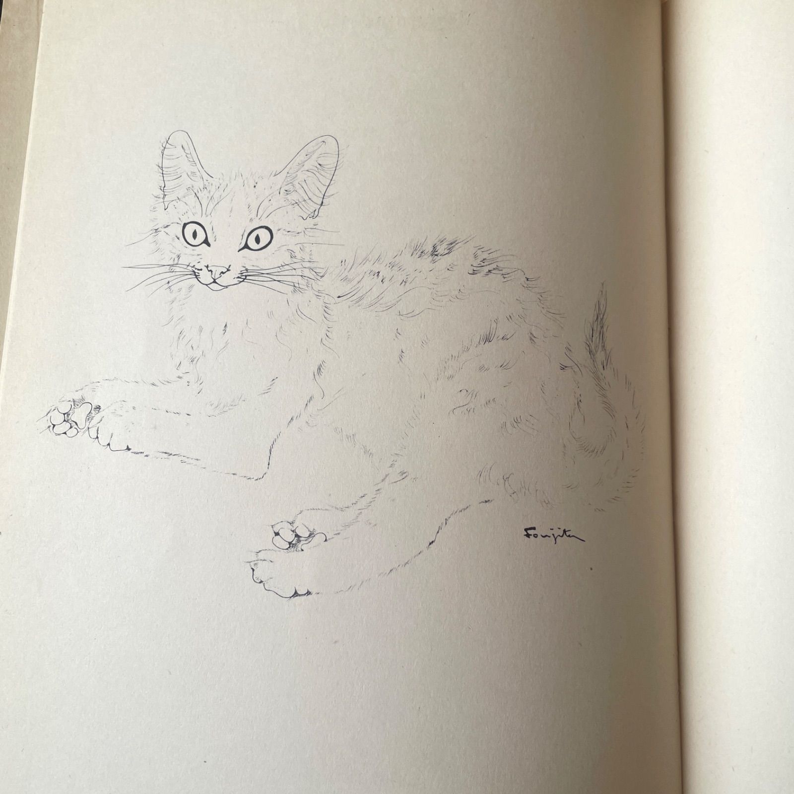 現品限り】1950年 初版「NIGHT AND THE CAT」夜と猫 藤田嗣治 挿絵12点