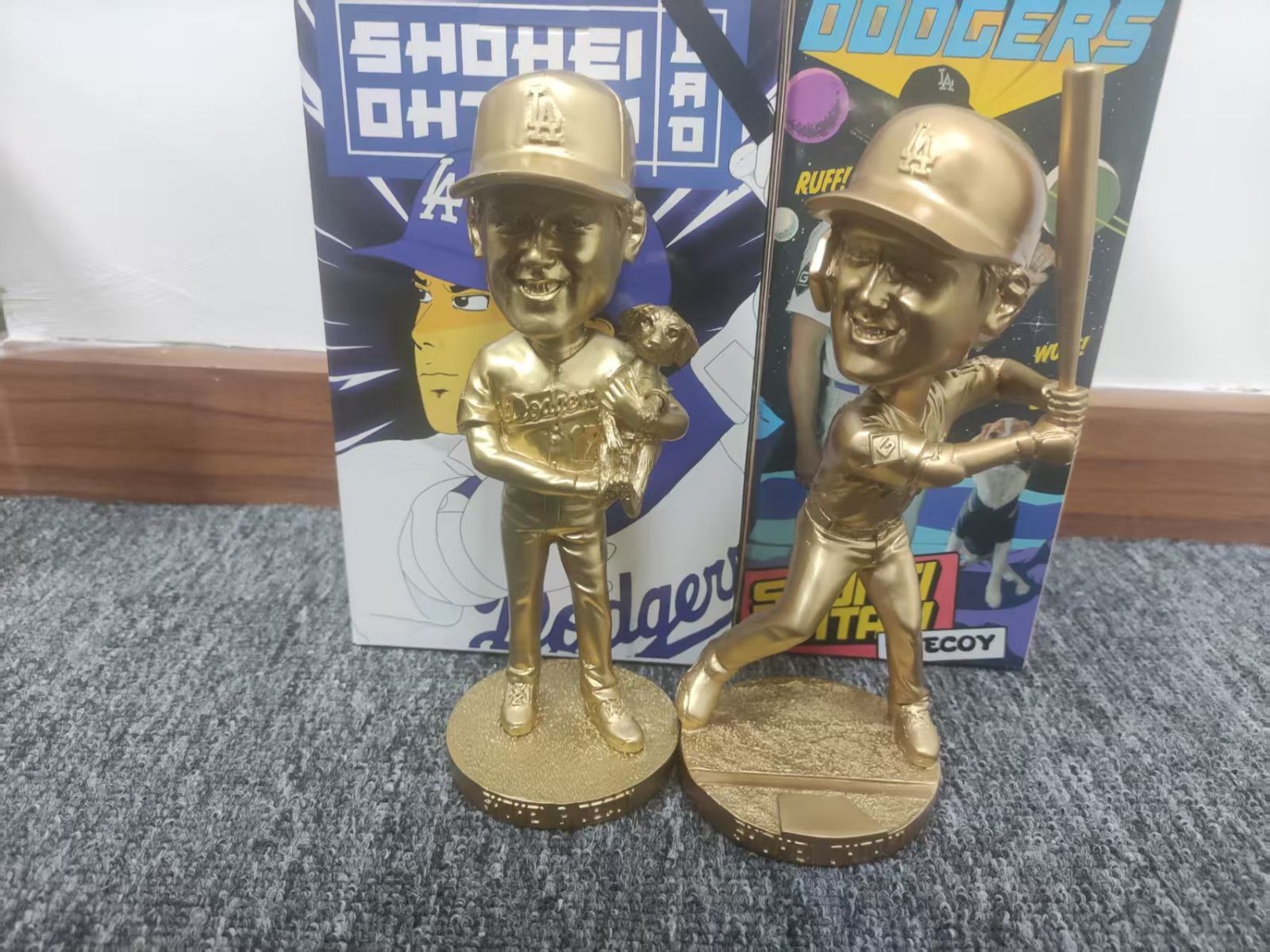 金色 大谷翔平 デコピン バブルヘッド+ボブルヘッド ゴールド 