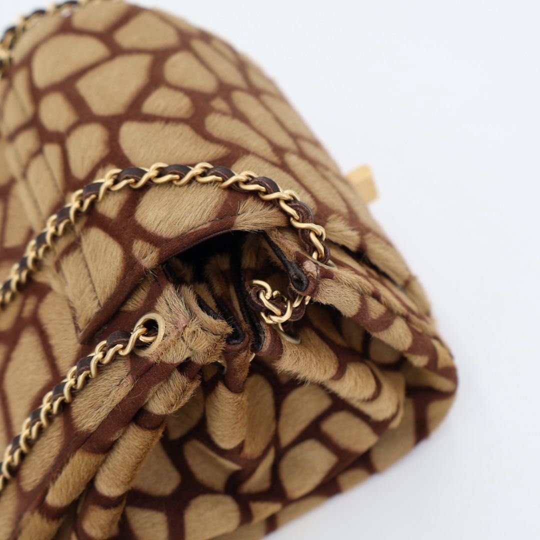 シャネル CHANEL 2.55 チェーンバッグ ハラコ キリン柄 ジラフ柄 