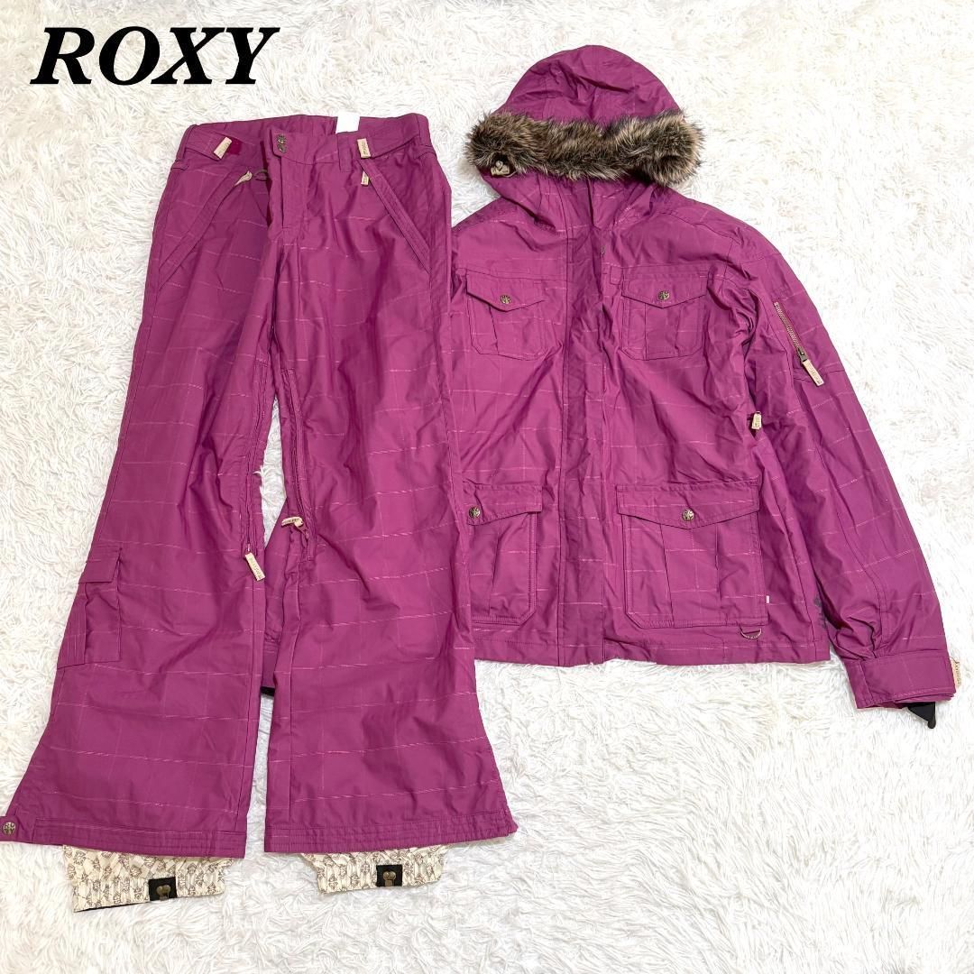 【美品】ROXY スキースノボウェア セットアップ M パープルピンク 美品】ROXY スキースノボウェア セットアップ M パープルピンク - メルカリ