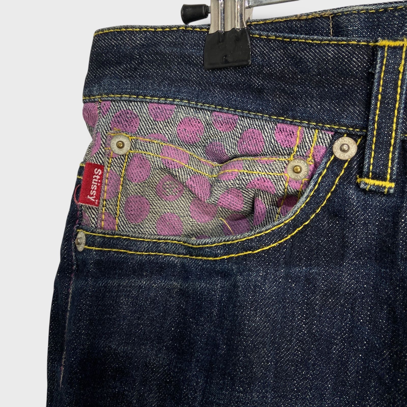 ☆STUSSY☆ステューシー☆SSシャネルロゴ☆デニムパンツ☆ドット柄 