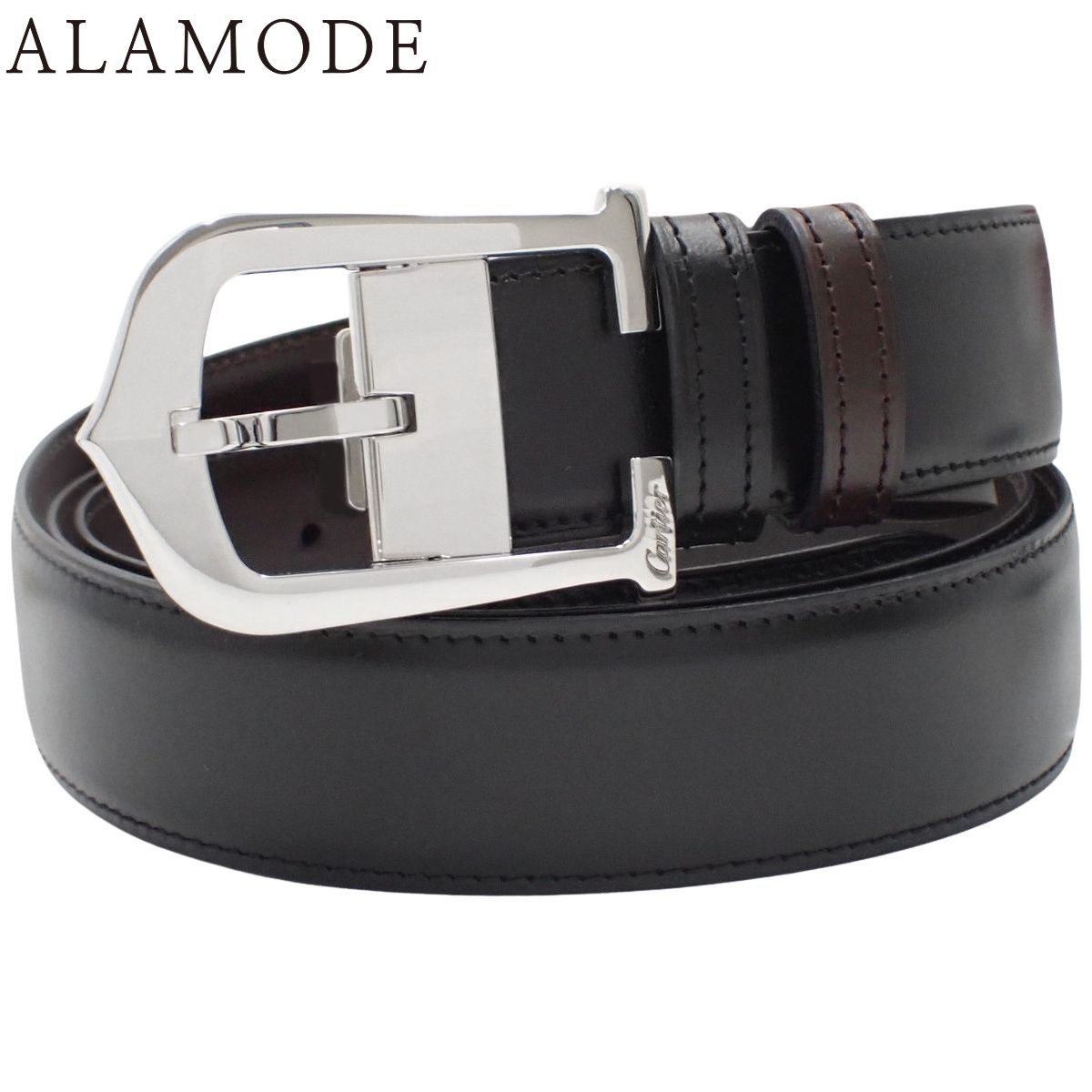 極美品✨カルティエ　ベルト　Cアロンジェ　Cバックル　男女兼用　シルバー金具　黒 極美品✨カルティエ ベルト Cアロンジェ Cバックル 男女兼用 シルバー