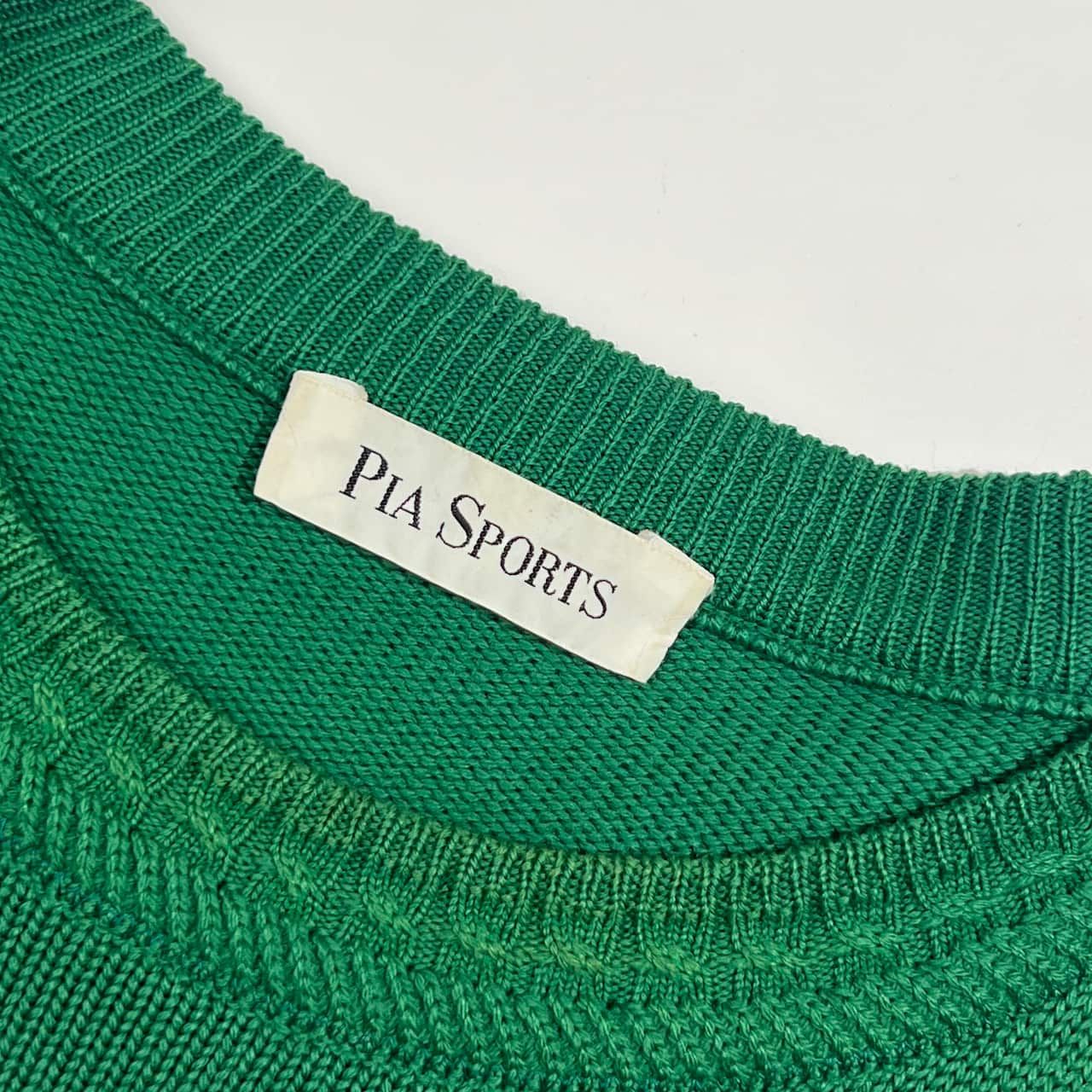 PIA SPORTS ピアスポーツ ウール ニット セーター 5/グリーン メンズ 